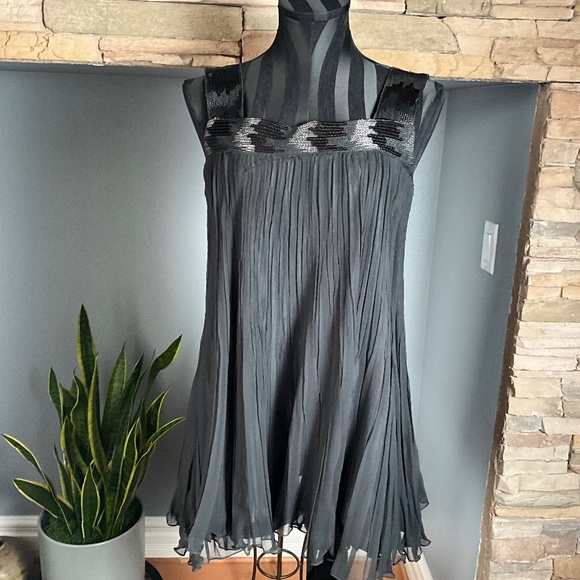 Komarov Y2K Sequin Sheer Going Out Top Indie Whimsigoth Vampire Concert Black M - Picture 2 of 9